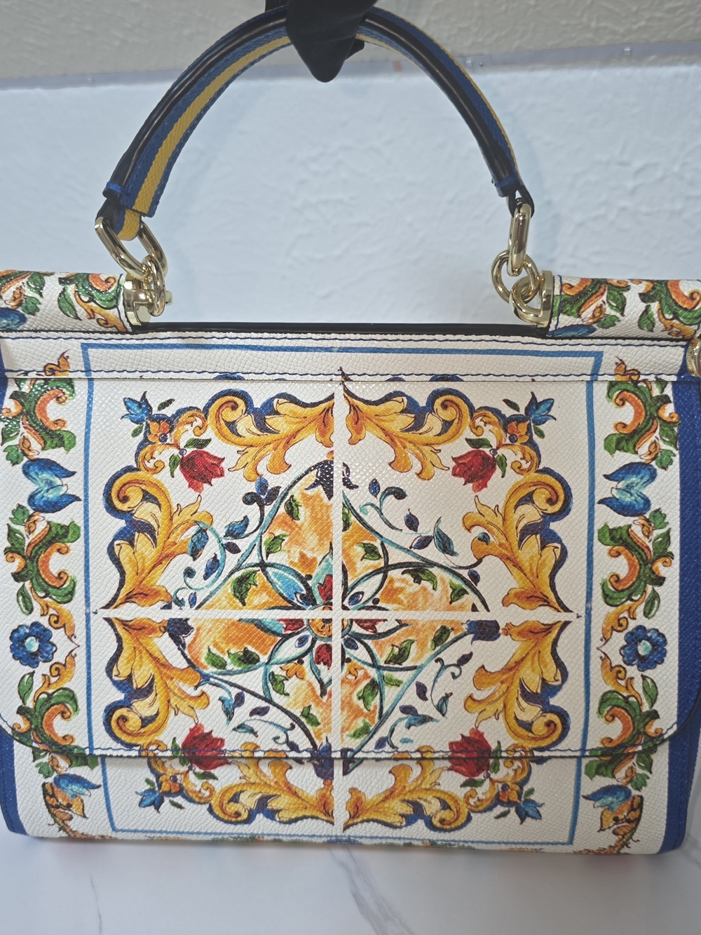 Tiffany & Fred Paris Majolica Tile Print Satchel Bag